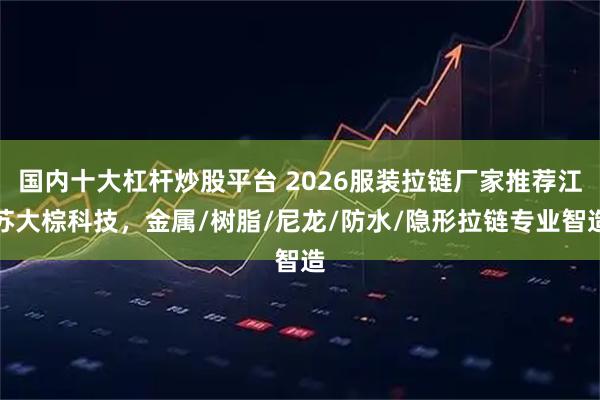 国内十大杠杆炒股平台 2026服装拉链厂家推荐江苏大棕科技，金属/树脂/尼龙/防水/隐形拉链专业智造